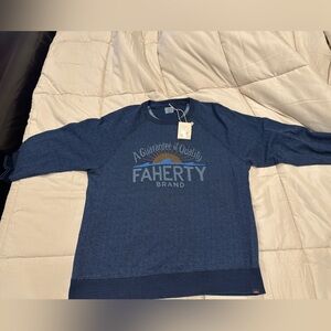 Faherty Indigo Logo Crew NWT - SOLD - no longer available